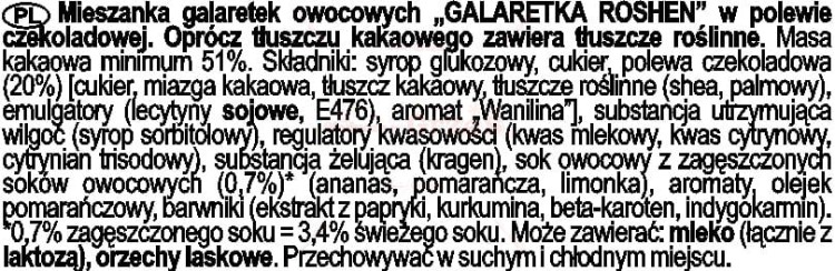 Galaretki owocowe w polewie czekoladowej 1kg Roshen  MIX 3 smaki