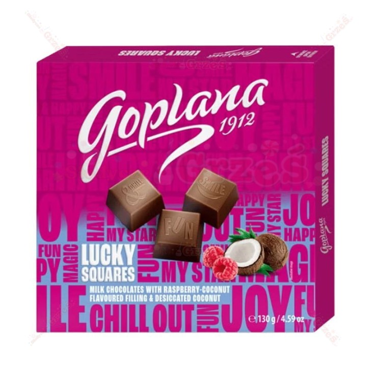 Praliny malinowo-kokosowe Lucky Squares 130g Goplana