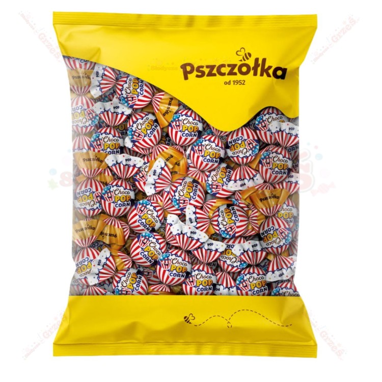 Praliny CHOCO POPCORN mleczne z nadzieniem 1kg Pszczółka bezglutenowe