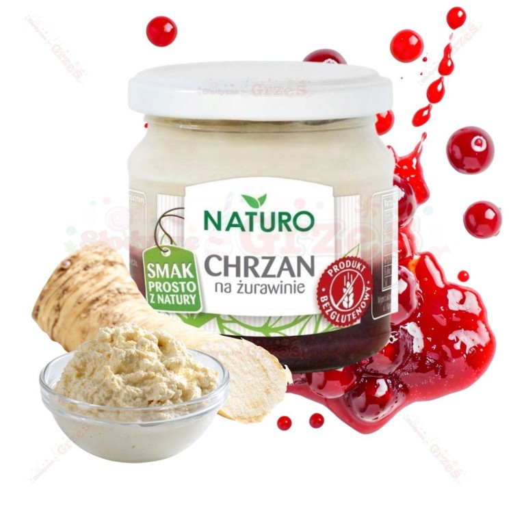 Chrzan z żurawiną BEZGLUTENOWY 190g Naturo