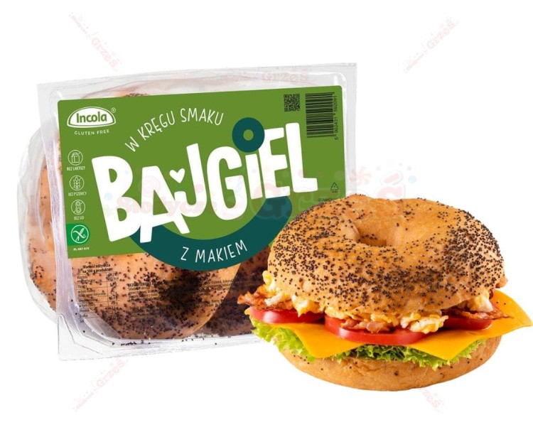 bezglutenowe BAJGLE z makiem 2*95g Incola