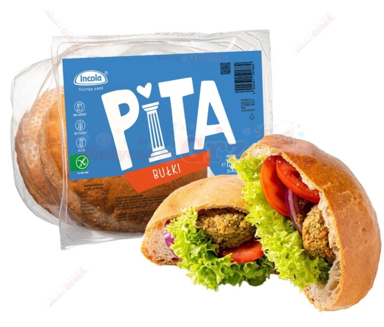 Bułki PITA bezglutenowe, bez laktozy, WEGAŃSKIE 2*95g Incola