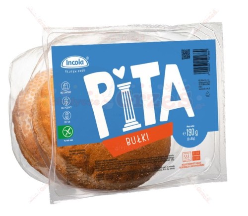 Bułki PITA bezglutenowe, bez laktozy, WEGAŃSKIE 2*95g Incola