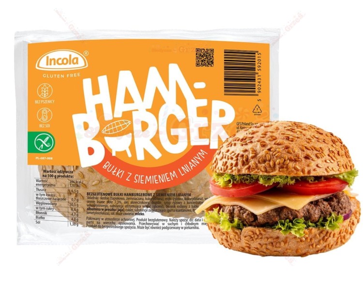 Bułki HAMBURGER bezglutenowe, bez laktozy 2*70g Incola