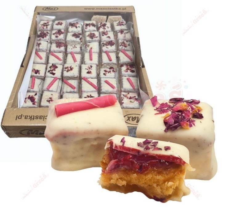 Ciastka tortowe Premium MALINOWY KWIAT zdobione 1,8kg Cukiernia MAX