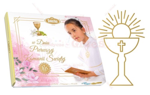 Bombonierka Duet na Komunię dla DZIEWCZYNKI 375g Śnieżka