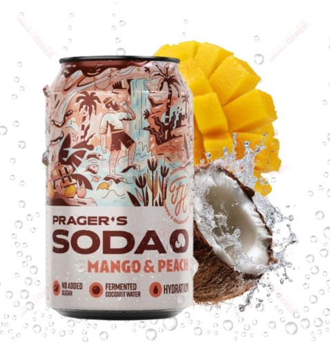 Napój Soda Mango&Peach z wodą kokosową 330ml Prager's