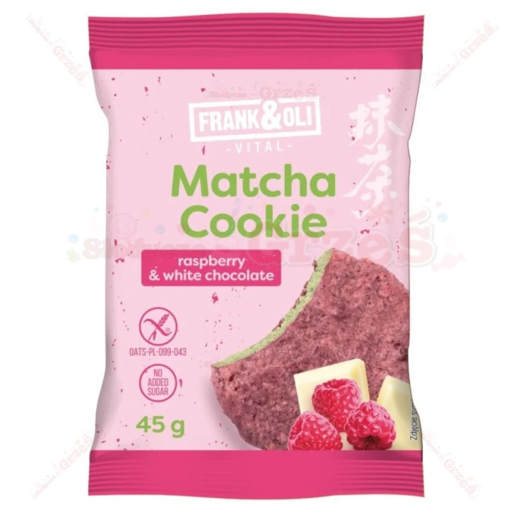 Ciastko MATCHA malina i biała czekolada 45g Frank&Oli