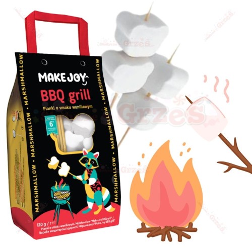 Pianki marshmallow BBQ GRILL waniliowe 120g Make Joy Sofio