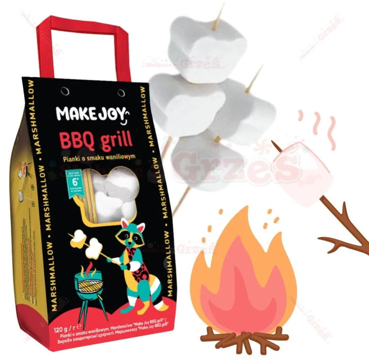 Pianki marshmallow BBQ GRILL waniliowe 120g Make Joy Sofio