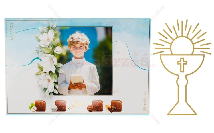 Bombonierka KOMUNIA Święta dla CHŁOPCA Twój Sekret 215g Mieszko