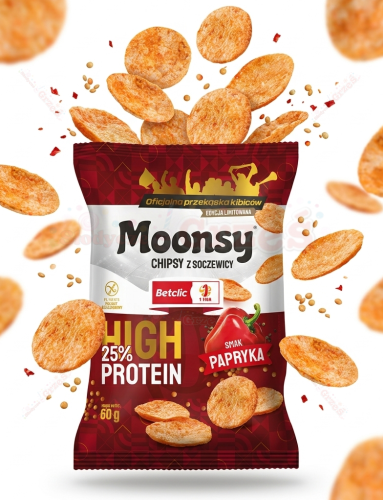 Moonsy PAPRYKA High Protein chipsy z soczewicy 60g BEZGLUTENOWE