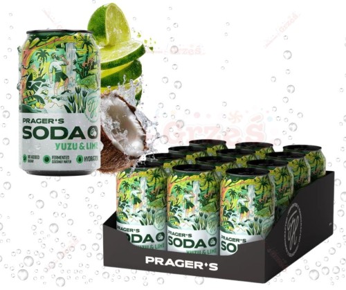 12x Napój Soda Yuzu&Lime z wodą kokosową 330ml Prager's