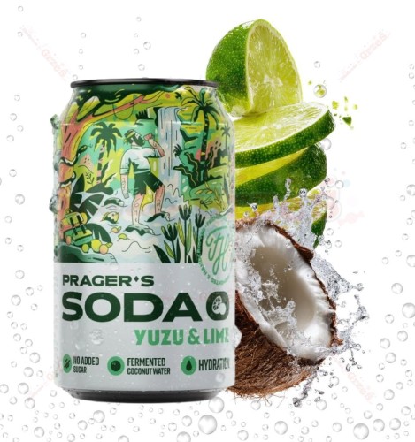 12x Napój Soda Yuzu&Lime z wodą kokosową 330ml Prager's