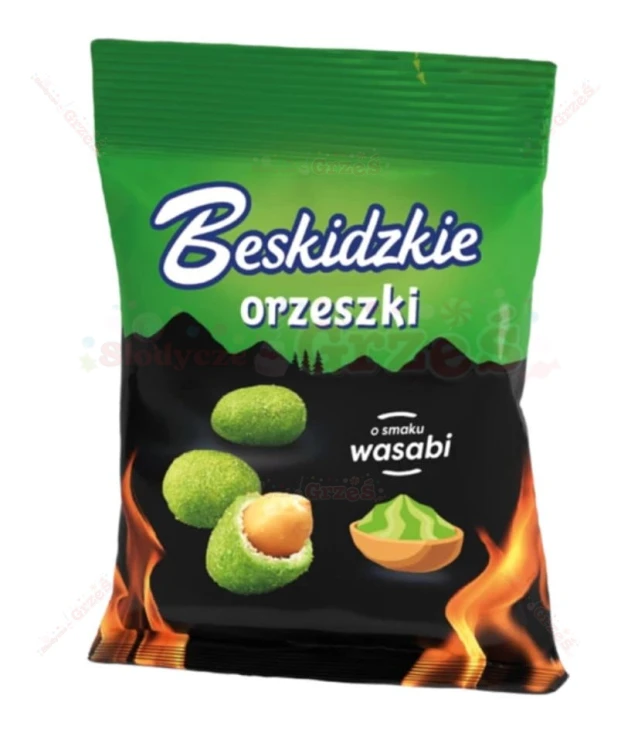 chrupiące ORZESZKI w skorupce WASABI 70g Beskidzkie Aksam