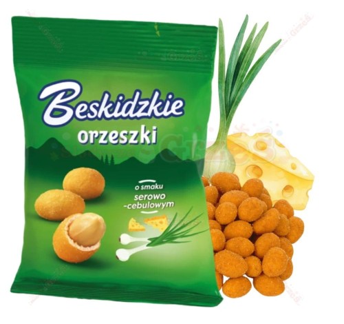 chrupiące ORZESZKI w skorupce SER CEBULA 70g Beskidzkie Aksam