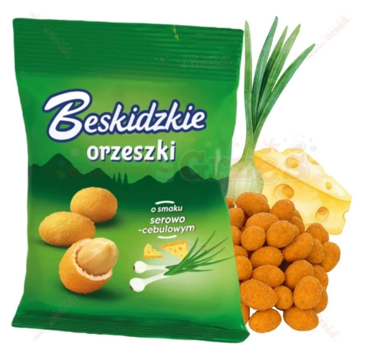 chrupiące ORZESZKI w skorupce SER CEBULA 70g Beskidzkie Aksam