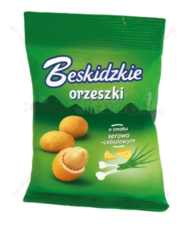 chrupiące ORZESZKI w skorupce SER CEBULA 70g Beskidzkie Aksam