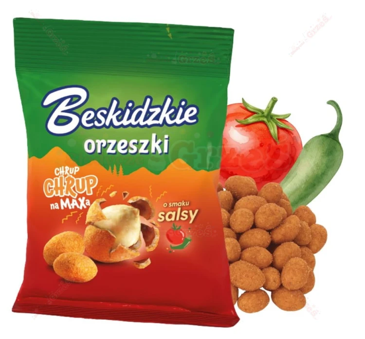 chrupiące ORZESZKI w skorupce SALSA 70g Beskidzkie Aksam