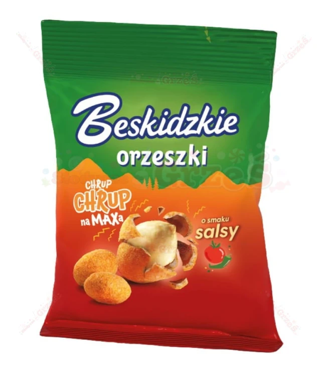 chrupiące ORZESZKI w skorupce SALSA 70g Beskidzkie Aksam
