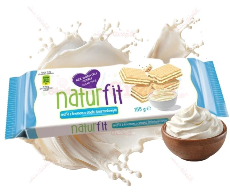 Wafle Naturfit ŚMIETANKOWE bez dodatku cukru 155g Apetilki
