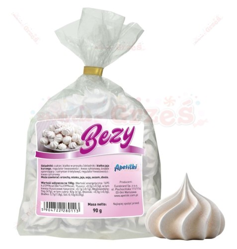 Bezy gwiazdki białe, klasyczne 90g Apetilki