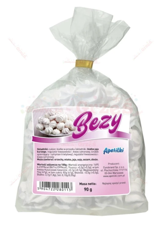 Bezy gwiazdki białe, klasyczne 90g Apetilki