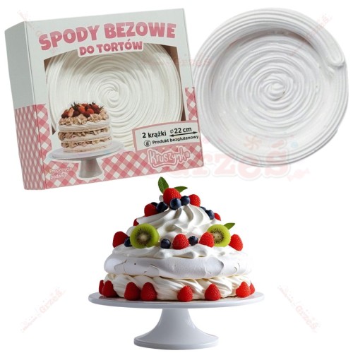 Krążki bezowe do tortów 22cm 2szt | BEZA Pavlova - tort bezowy Kruszynka