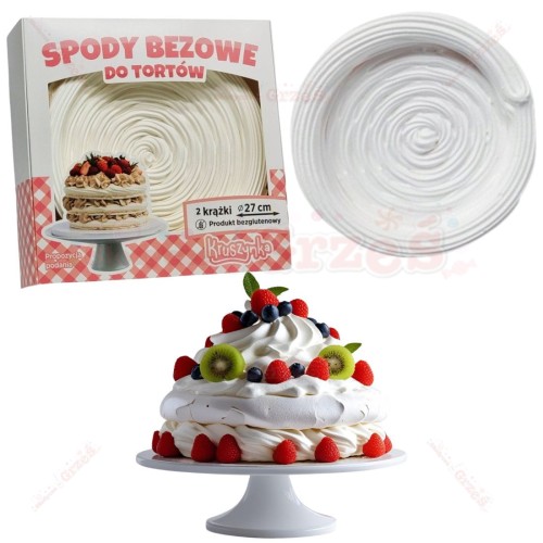 Krążki bezowe do tortów 27cm 2szt | BEZA Pavlova - tort bezowy Kruszynka