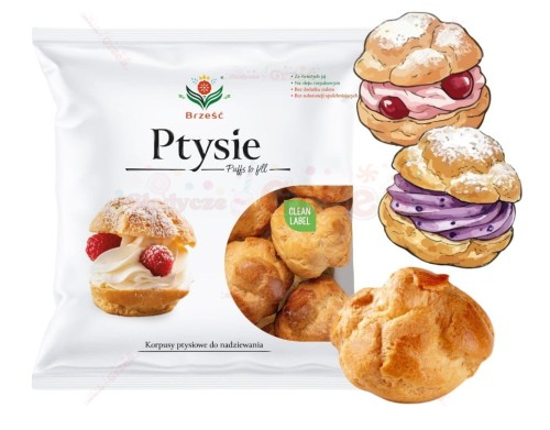 Ptysie - korpusy do nadziewania BEZ CUKRU 200g Brześć