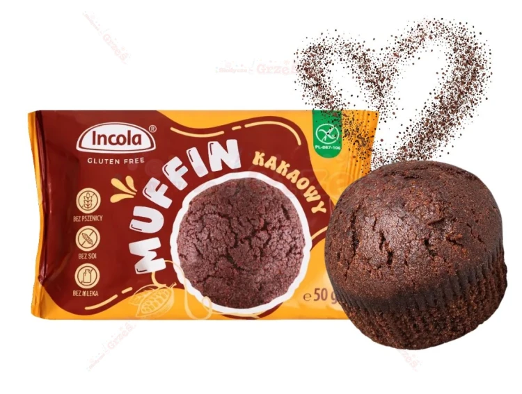 MUFFIN kakaowy bezglutenowy - bez laktozy, bez soi 50g Incola