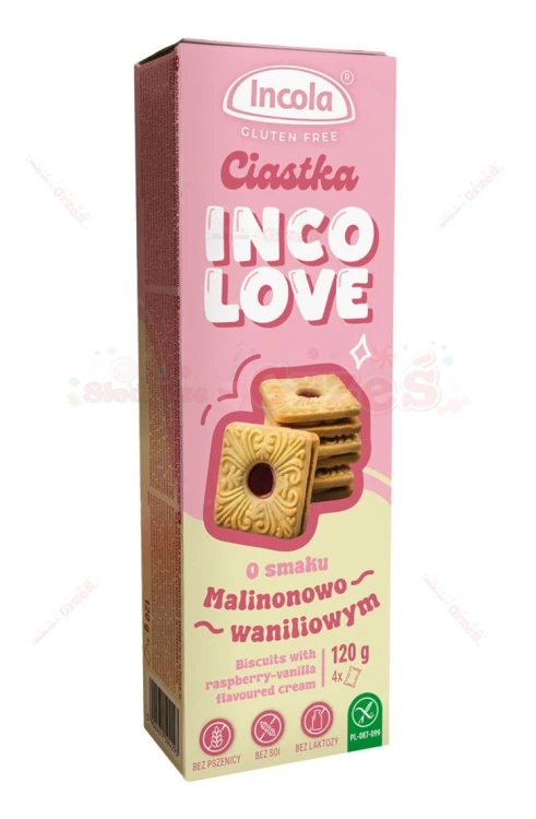 Bezglutenowe Ciastka Markizy MALINA-WANILIA 120g Incola