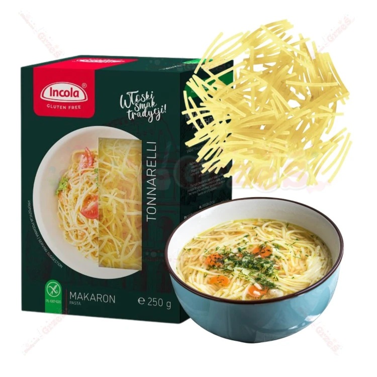 Makaron bezglutenowy TONARELLI NITKI rosołowe 250g Incola