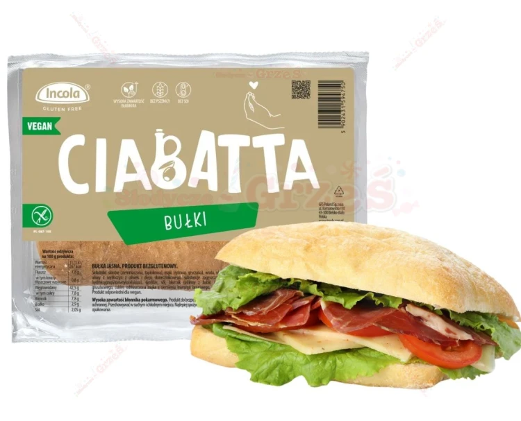 Bułka CIABATTA bezglutenowa 2*85g  Incola