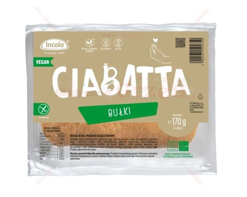 Bułka CIABATTA bezglutenowa 2*85g  Incola