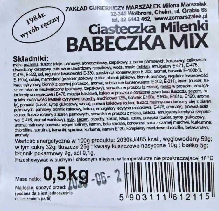 ciastka kruche BABECZKI ręcznie robione MIX SMAKÓW 500g Marszałek