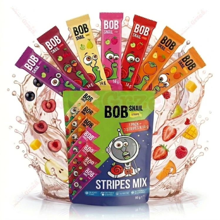 MIX Stripes żelki PASKI 7 smaków*14g Bob Snail