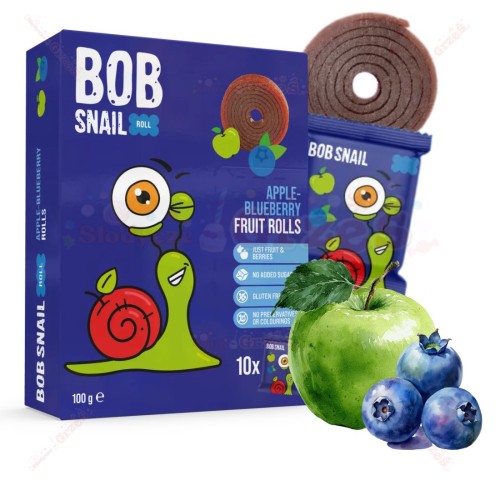 Przekąska owocowa  rolls JABŁKO-BORÓWKA (10*10g) 100g Bob Snail