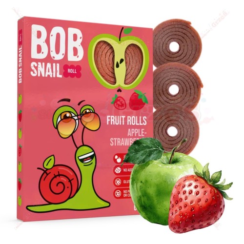 Przekąska owocowa rolls JABŁKO-TRUSKAWKA bez cukru 60g Bob Snail