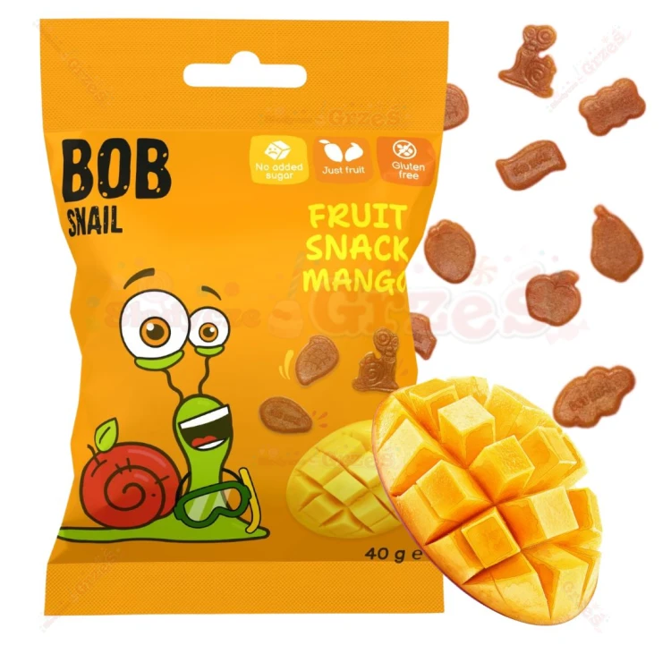 Żelki owocowe MANGO BEZ CUKRU Fruit snacks 40g Bob Snail