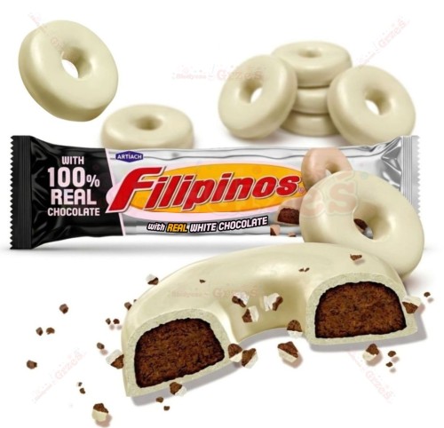 Filipinos - herbatniki Donuty w białej czekoladzie 120g Artiach