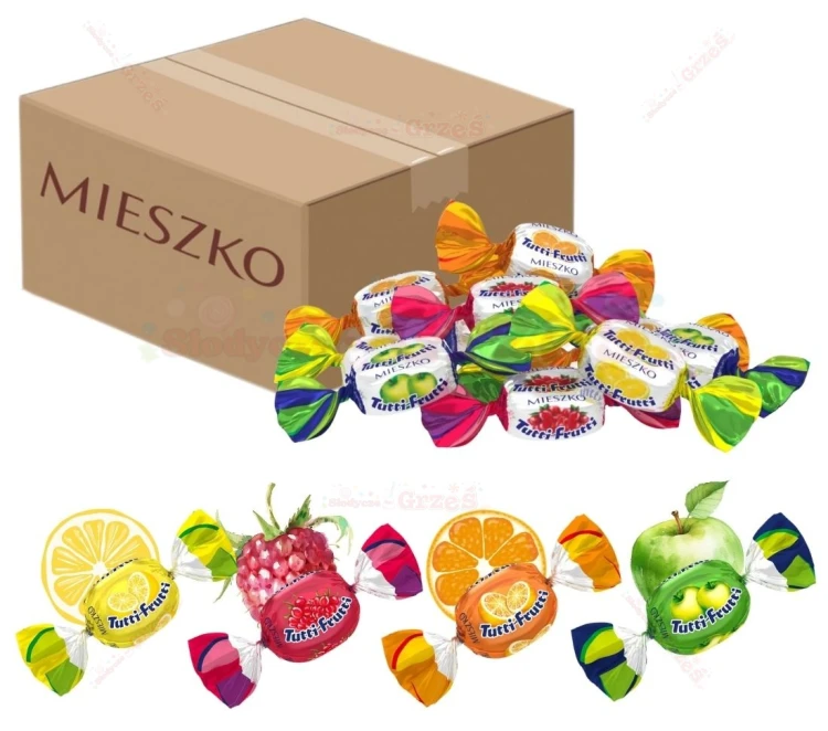 Cukierki owocowe, nadziewane galaretką Tutti Frutti 2,5kg Mieszko