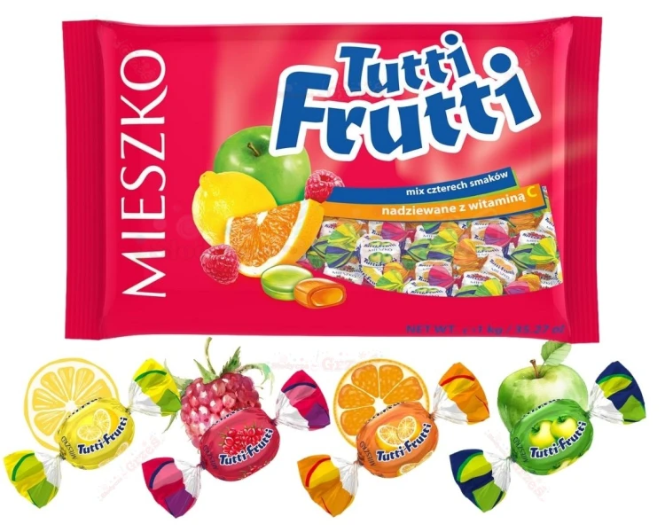 Cukierki nadziewane owocowe Tutti Frutti 1kg Mieszko
