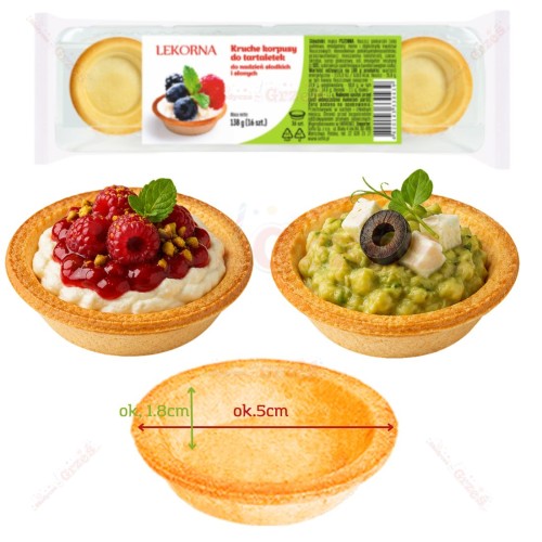 MINI Korpusy do tartaletek - monoporcje 16szt/138g Lekorna