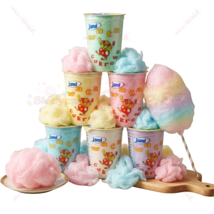 Kolorowa wata cukrowa w kubku MIX smaków  12*500ml Jami