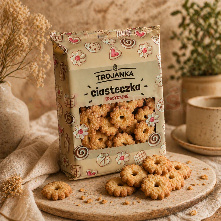 Stokrotka z cukrem - kruche ciasteczko posypane cukrem 400g Trojanka