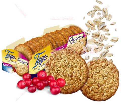 Ciastka owsiane z żurawiną 185g Tago