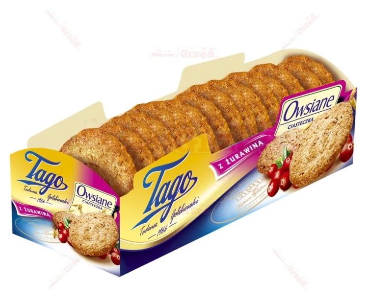 Ciastka owsiane z żurawiną 185g Tago