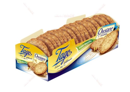 Ciastka owsiane z sezamem i błonnikiem 185g Tago