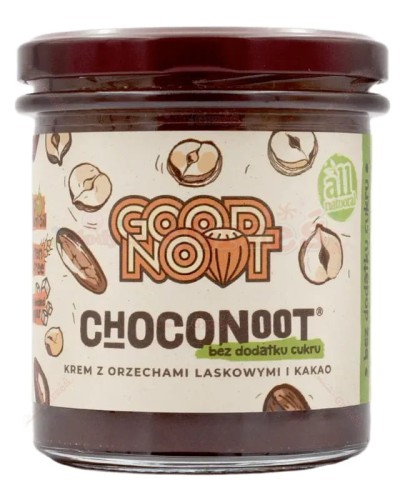 krem CHOCONOOT bez CUKRU z orzechami laskowymi i kakao bez glutenu 350g Good Noot